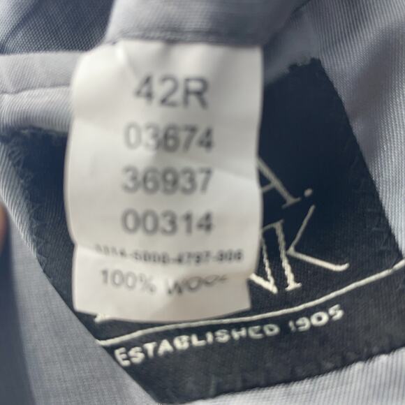 NEW Jos A Bank Mens 42R Gray 100% Wool Blazer Sport Coat Business Casual Suit - Picture 8 of 10